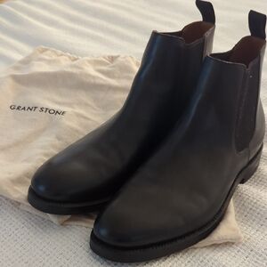 Grant Stone Men's Black Leather Chelsea Boots